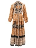 long-sleeved ethnic dress