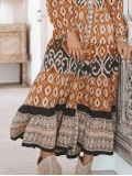 long-sleeved ethnic dress
