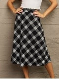 Wide Waistband Knee Length Skirt