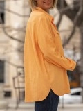 Orange button pocket shirt