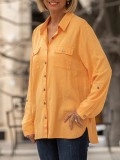 Orange button pocket shirt