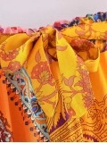 Orange printed loose pants
