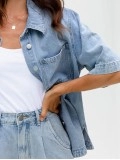 Oversized Denim Shirt  Light Wash