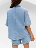 Oversized Denim Shirt  Light Wash
