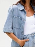 Oversized Denim Shirt  Light Wash