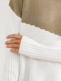 Patchwork color turtleneck sweater