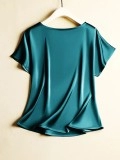 Peacock green elegant satin shirt