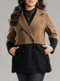 Plus-size women's elegant tweed coat