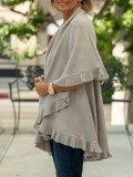 Putty cape vest with ruffles