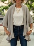 Putty cape vest with ruffles
