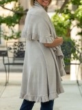 Putty cape vest with ruffles