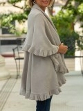 Putty cape vest with ruffles