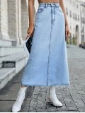 Raw Hem Denim Skirt