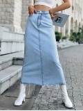 Raw Hem Denim Skirt