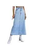 Raw Hem Denim Skirt