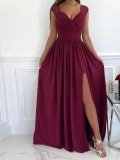 Red lace patchwork dress