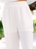 Relaxed Fun White High Rise Pants
