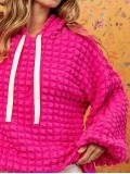Rose Bubble Textured Waffle Hoodie