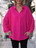 Rose oversized Johnny neck shirt