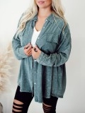 Women's Green Wash Button Shirt