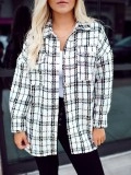 Women's black and white plaid jacket