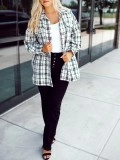 Women's black and white plaid jacket