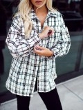 Women's black and white plaid jacket