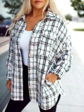 Women's black and white plaid jacket