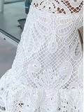 LACE PETAL TRIM MINI DRESS