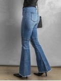 Solid color classic ripped knee jeans