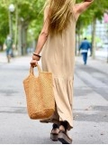 Solid color large hem suspender dress