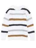 Striped Popcorn Knit Sweater