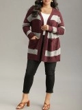 Striped sweater cardigan for women