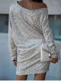 Stylish sequined asymmetrical dress