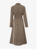 Tie Waist Long Sleeve Midi Shirt Dress