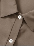 Tie Waist Long Sleeve Midi Shirt Dress