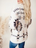 Women's pattern plush shawl cardigan