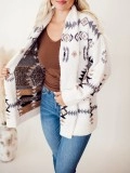 Women's pattern plush shawl cardigan