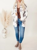 Women's pattern plush shawl cardigan