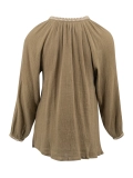 V-neck bubble sleeve blouse