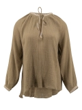 V-neck bubble sleeve blouse