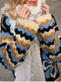 V-neck floral print cardigan