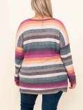 V-neck Rainbow Stripe T-shirt