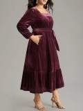 patchwork plus-size women's dress