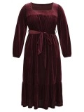 patchwork plus-size women's dress