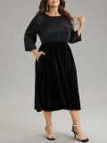 patchwork plus-size women's dress dress
