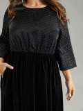 patchwork plus-size women's dress dress