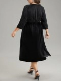 patchwork plus-size women's dress dress