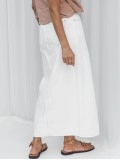 White  denim wash skirt