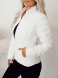 White dark patterned down jacket